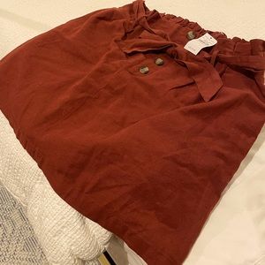 American eagle linen tie waist rust skirt NWT 🤎